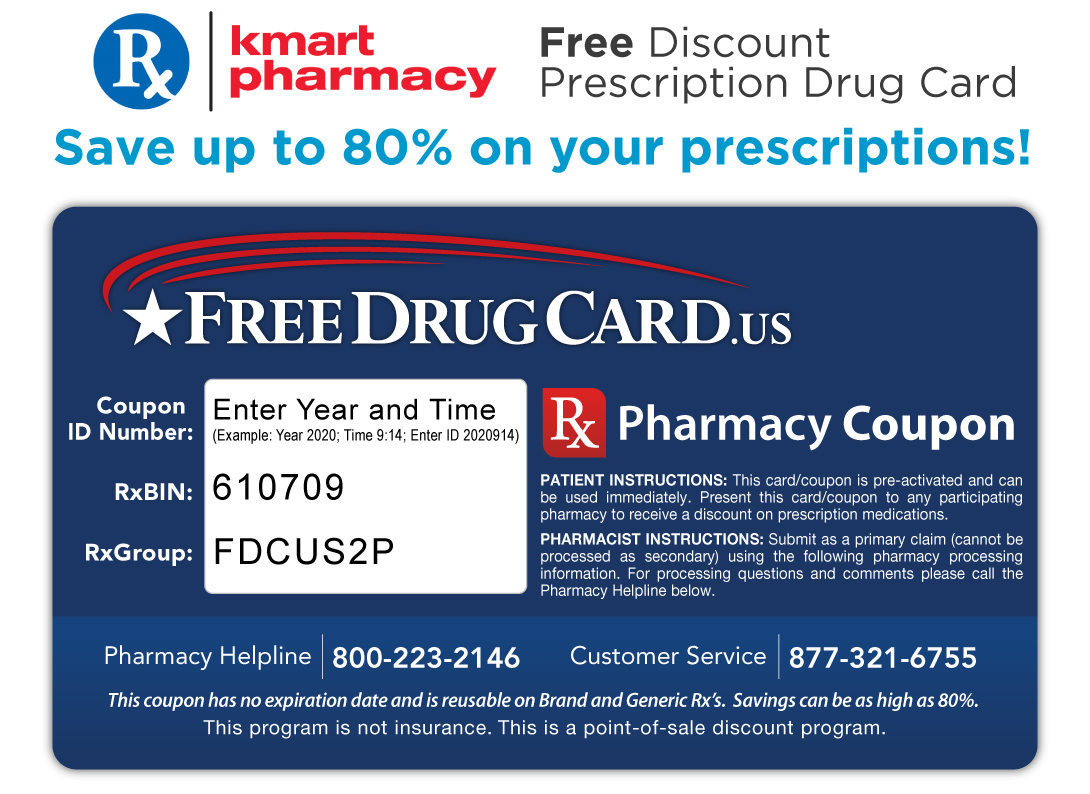 Kmart Pharmacy Discount Drug Card - Save up to 75% on prescriptions!