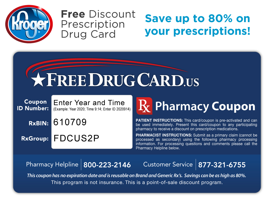 Kroger Pharmacy Discount Drug Card - Save up to 75% on prescriptions!