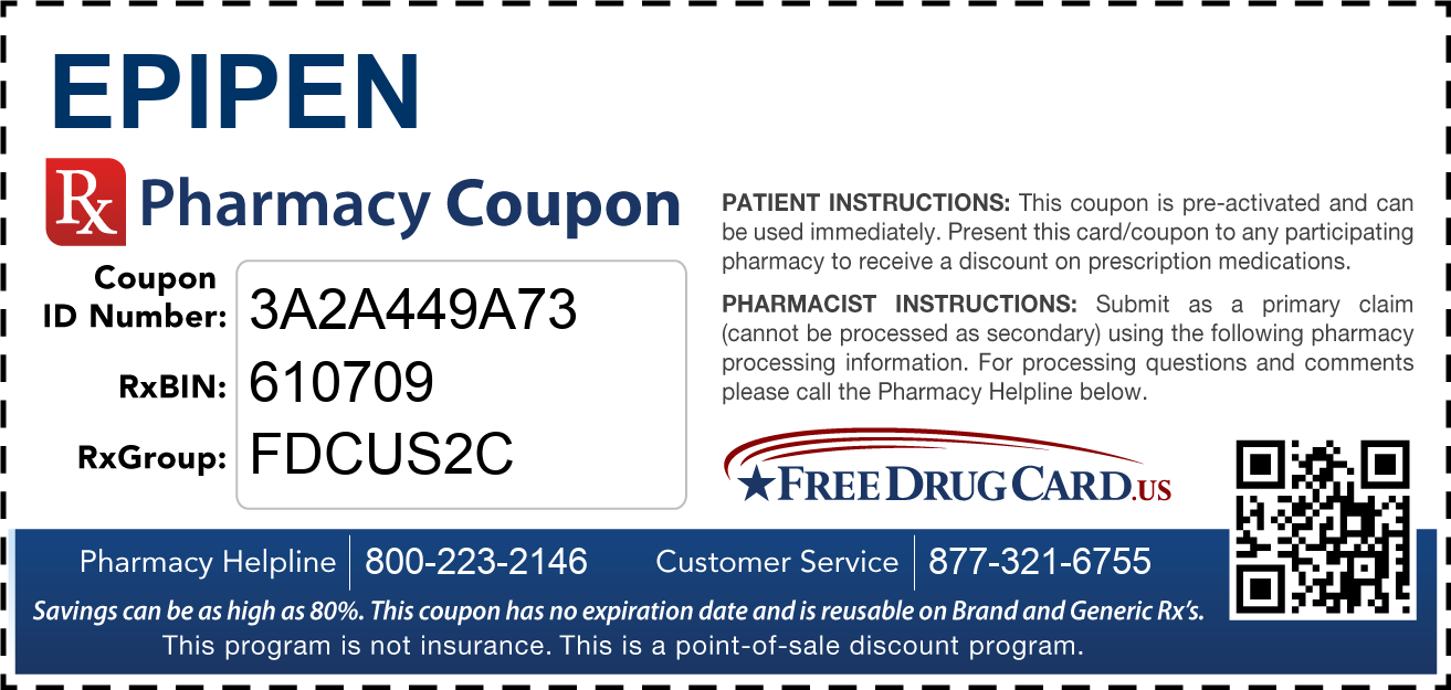 EpiPen Coupon Free Prescription Savings at Pharmacies Nationwide