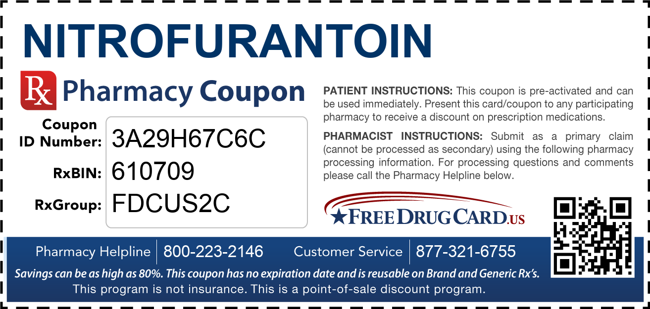 Nitrofurantoin Coupon Free Prescription Savings at Pharmacies Nationwide