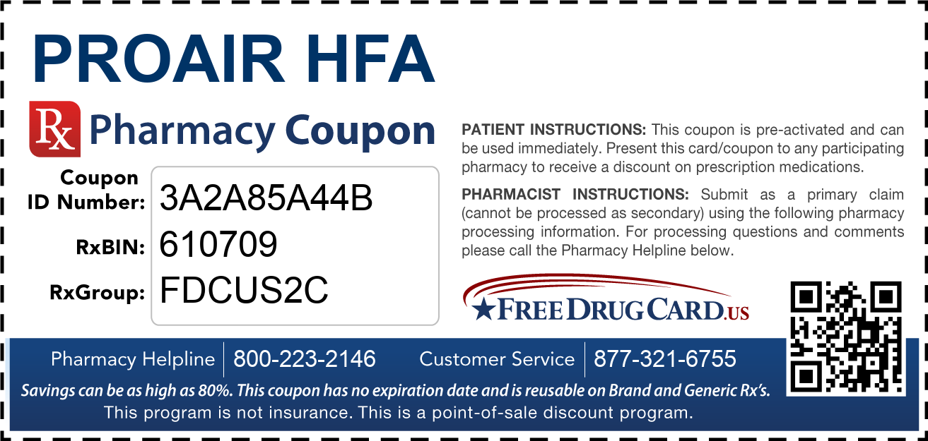 How do you use a ProAir inhaler coupon when filling a prescription?