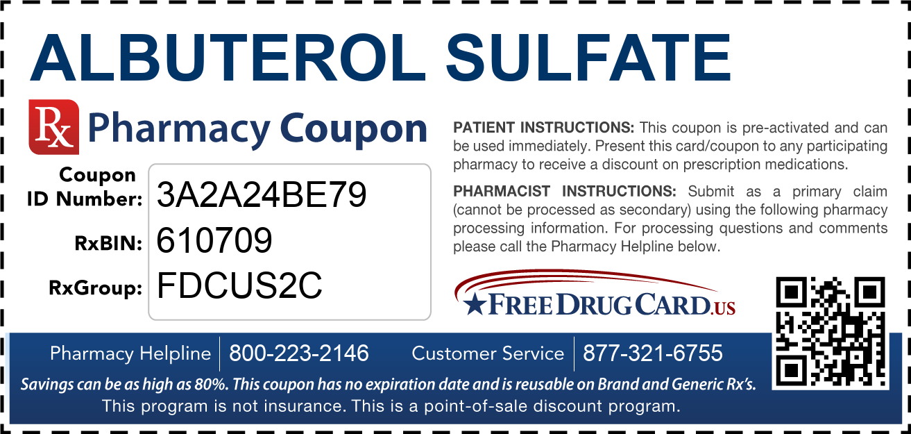 Discount Albuterol Sulfate Pharmacy Drug Coupon