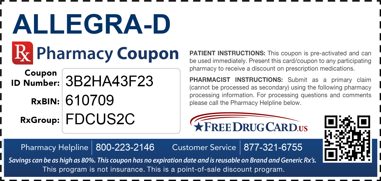 Allegra-D Coupon - Free Prescription Savings at Pharmacies Nationwide