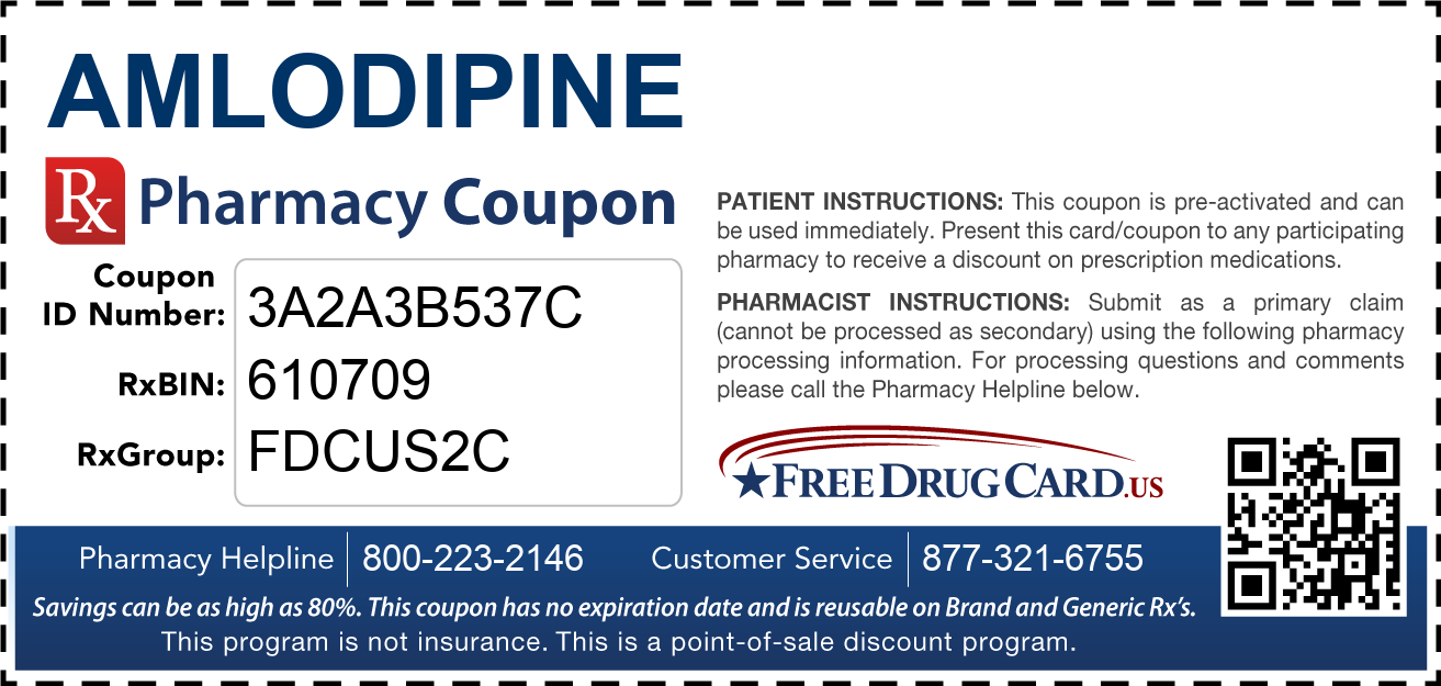 Discount Amlodipine Pharmacy Drug Coupon