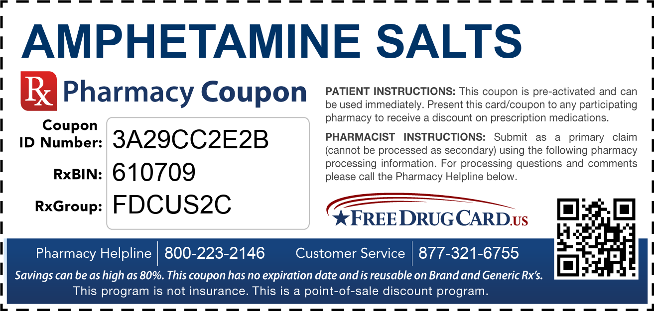 Discount Amphetamine Salts Pharmacy Drug Coupon