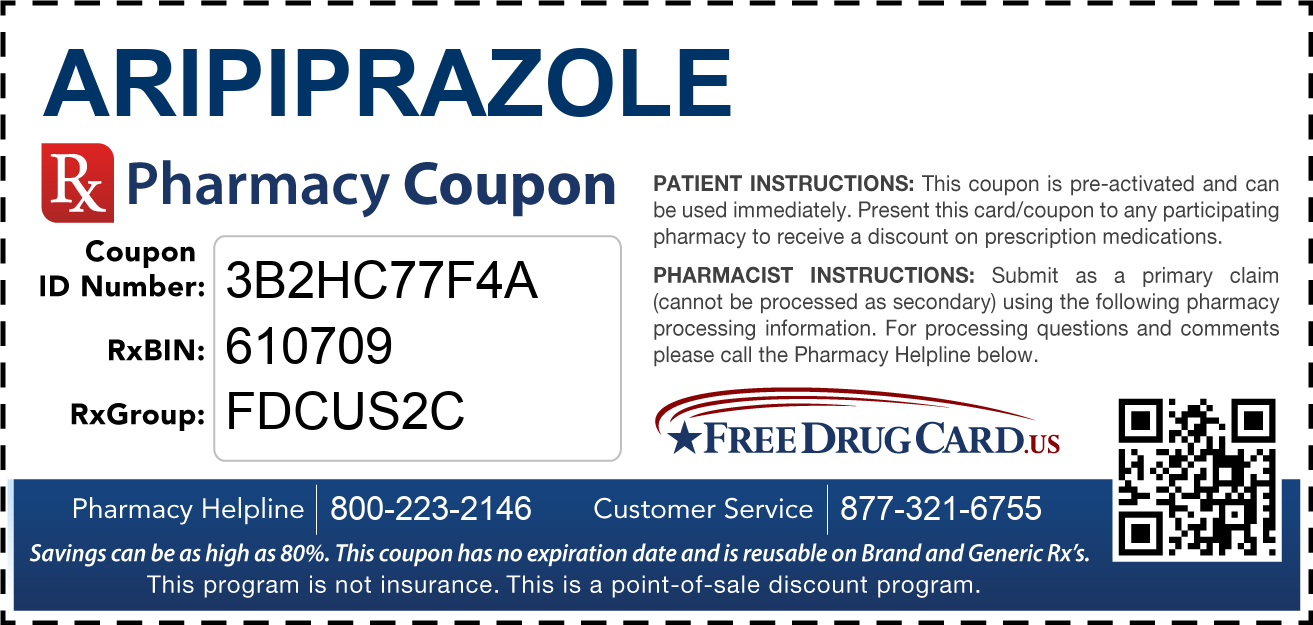 Aripiprazole Coupon Free Prescription Savings At Pharmacies Nationwide