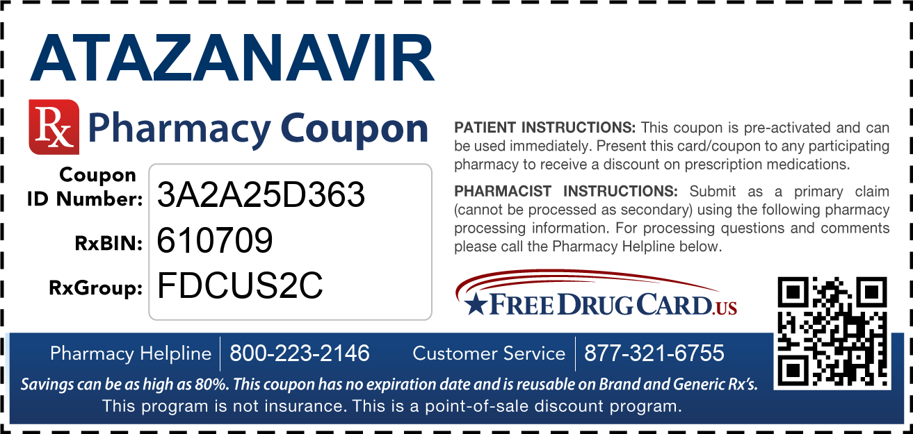 Discount Atazanavir Pharmacy Drug Coupon