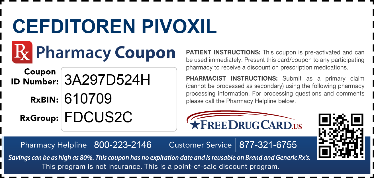 Discount Cefditoren Pivoxil Pharmacy Drug Coupon