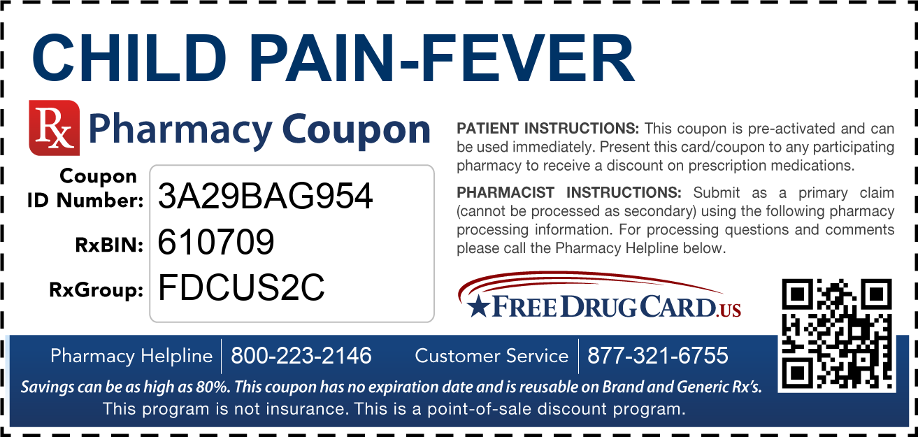 Discount Child Pain-Fever Pharmacy Drug Coupon