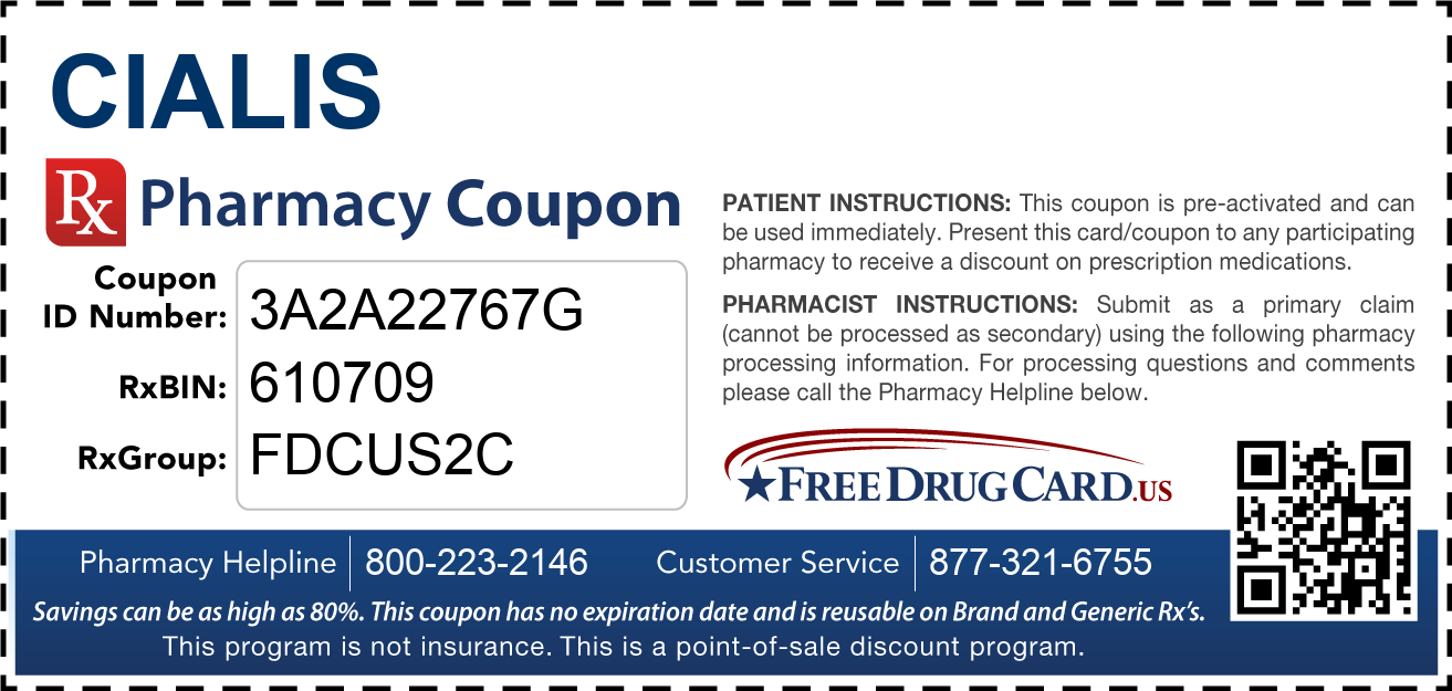 Discount Cialis Pharmacy Drug Coupon