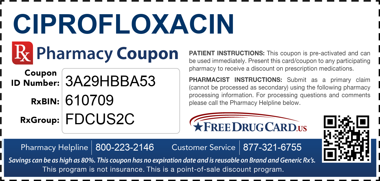 Discount Ciprofloxacin Pharmacy Drug Coupon