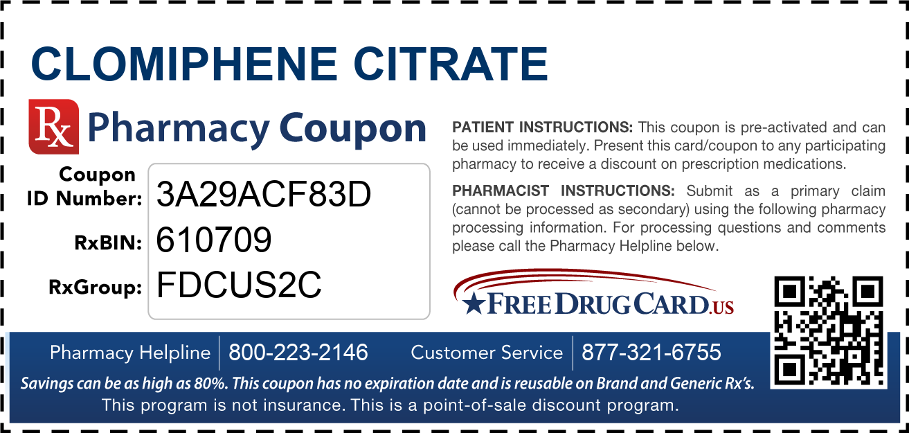 Discount Clomiphene Citrate Pharmacy Drug Coupon