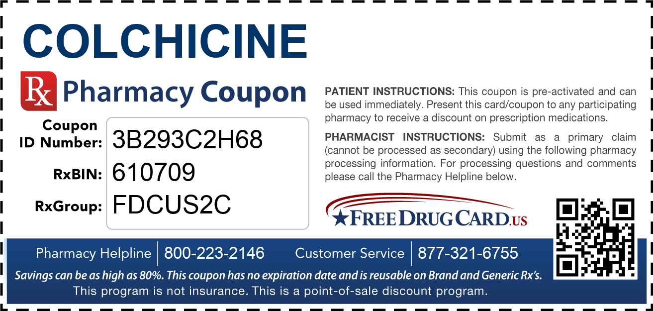 Colchicine Coupon Free Prescription Savings at Pharmacies Nationwide