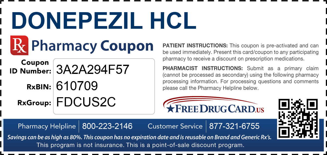 Discount Donepezil HCL Pharmacy Drug Coupon