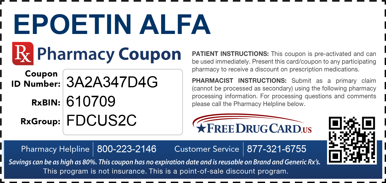 Discount Epoetin Alfa Pharmacy Drug Coupon