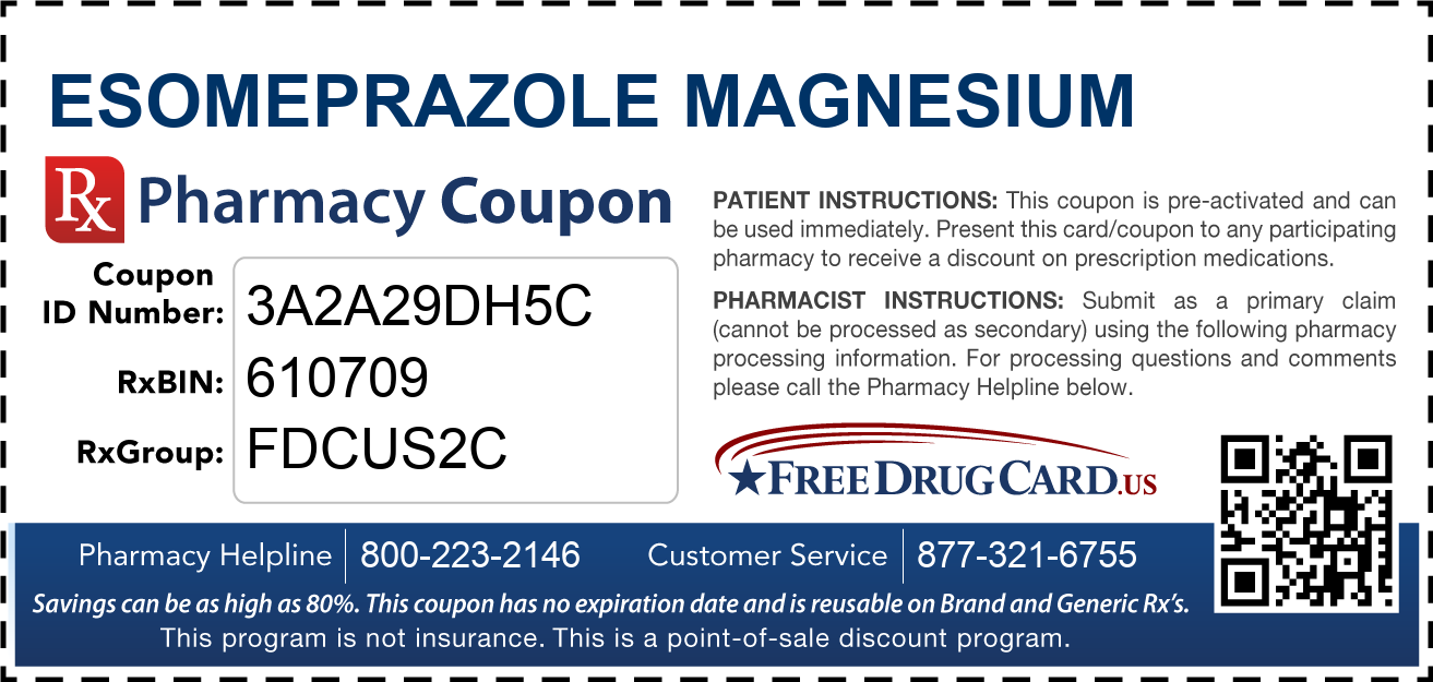Discount Esomeprazole Magnesium Pharmacy Drug Coupon