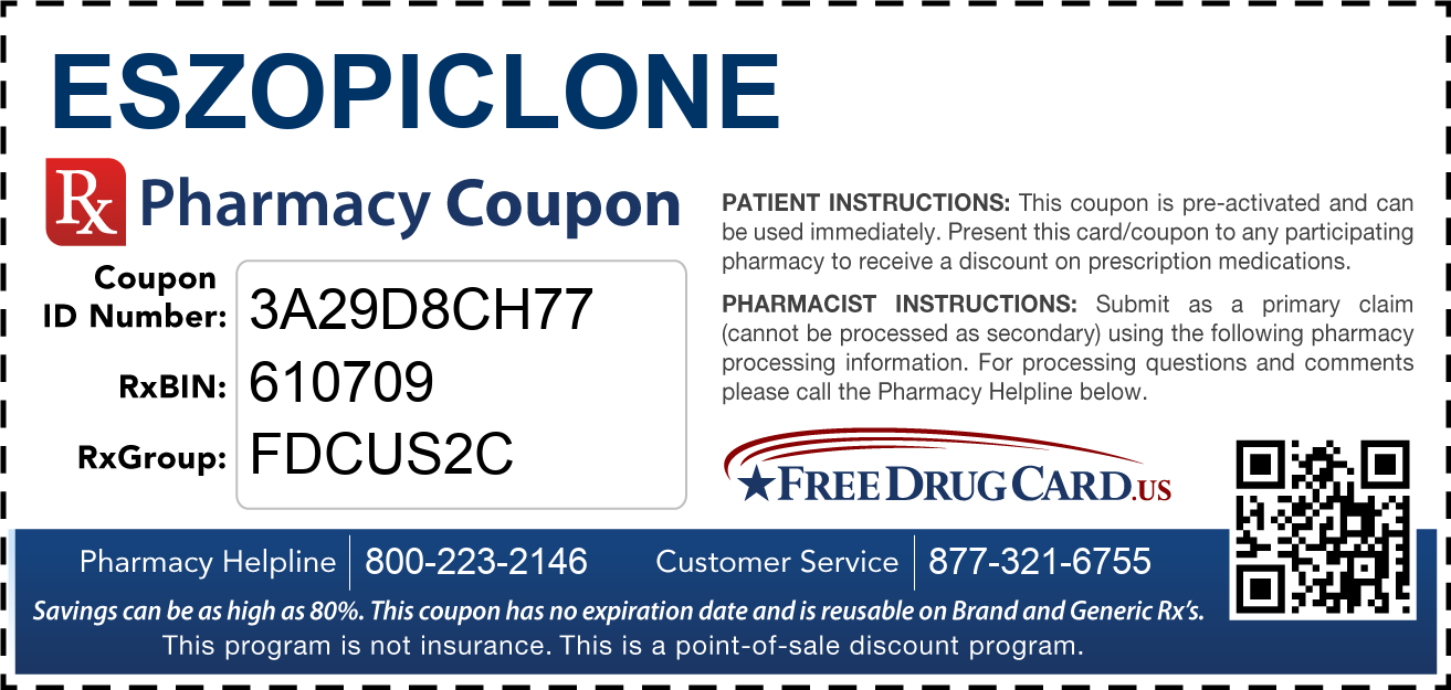 Discount Eszopiclone Pharmacy Drug Coupon