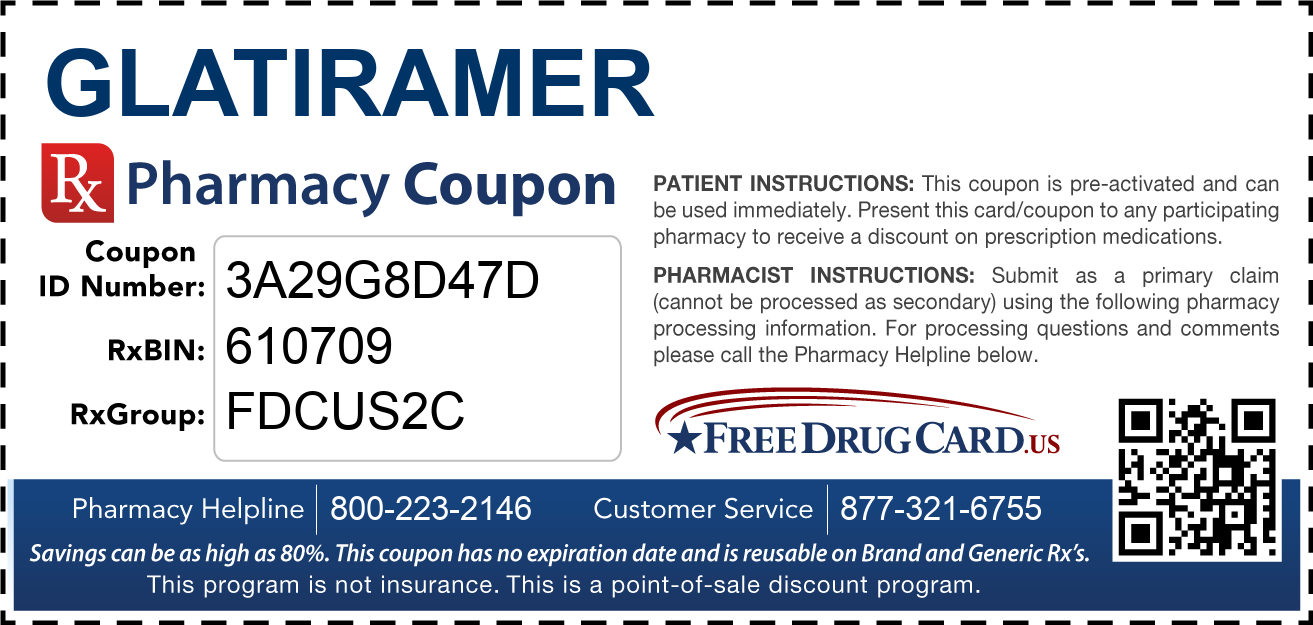 Discount Glatiramer Pharmacy Drug Coupon