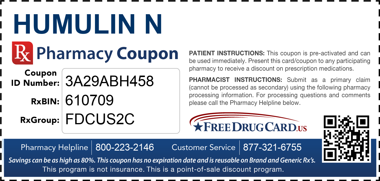 Discount Humulin N Pharmacy Drug Coupon