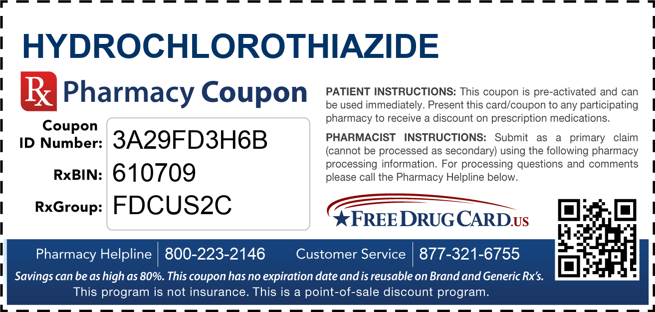 Discount Hydrochlorothiazide Pharmacy Drug Coupon