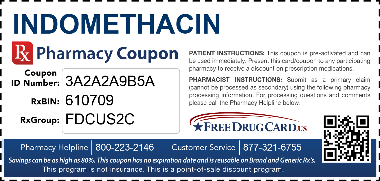 Discount Indomethacin Pharmacy Drug Coupon