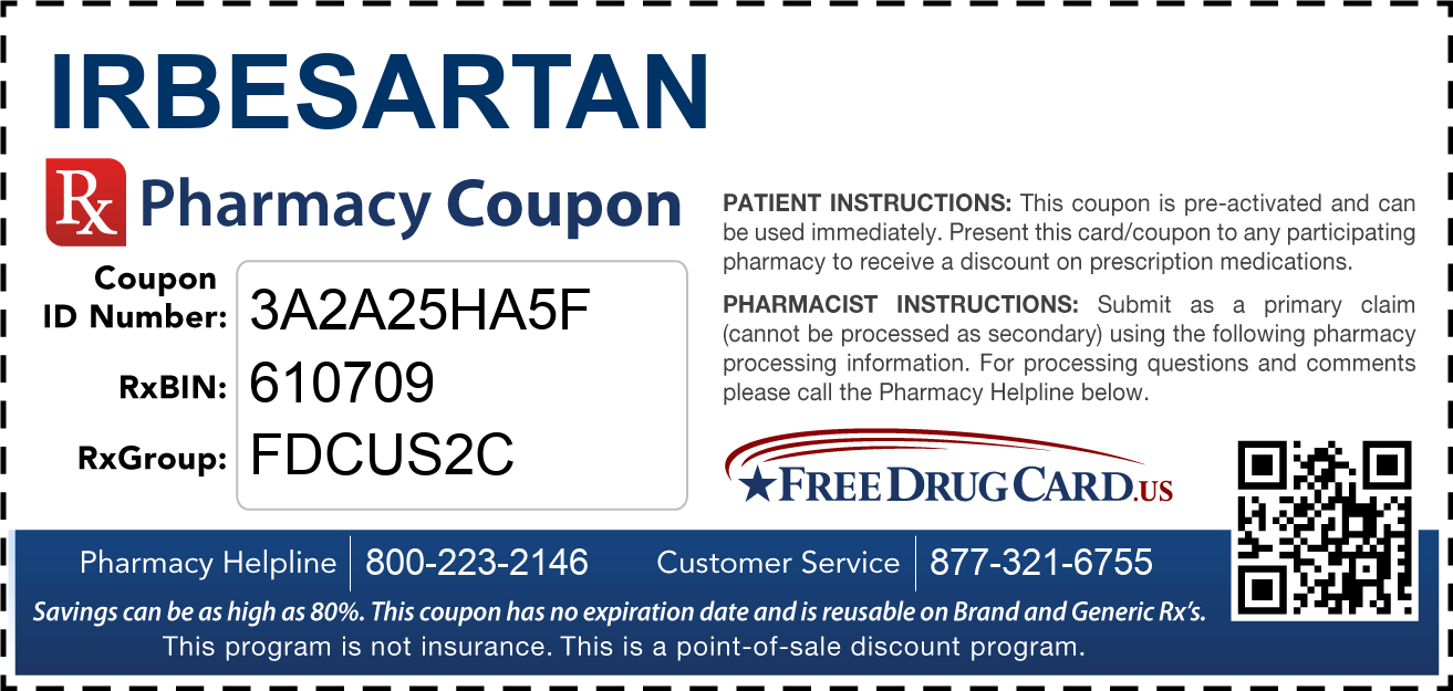 Discount Irbesartan Pharmacy Drug Coupon