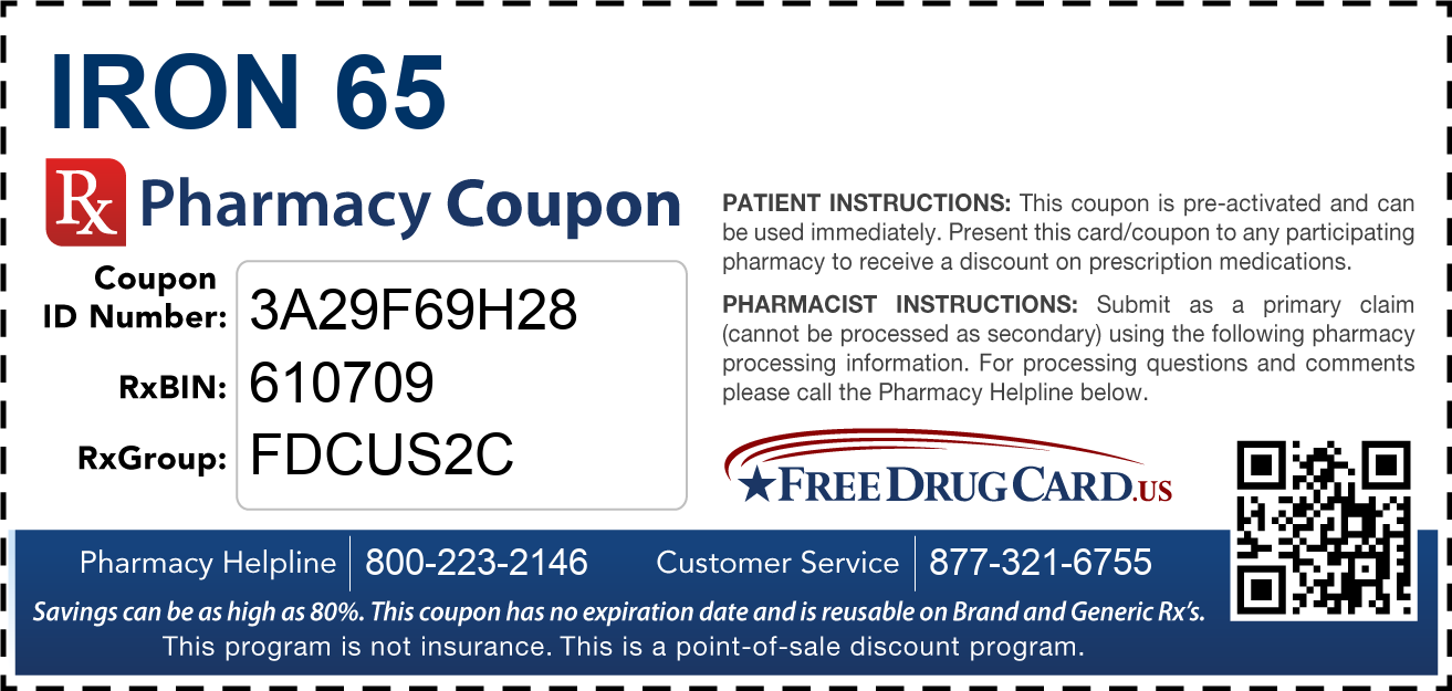 Discount Iron 65 Pharmacy Drug Coupon