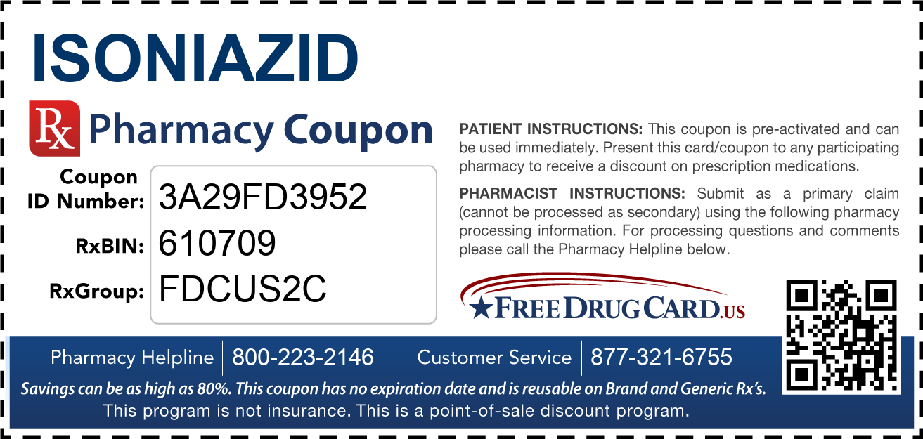 Discount Isoniazid Pharmacy Drug Coupon