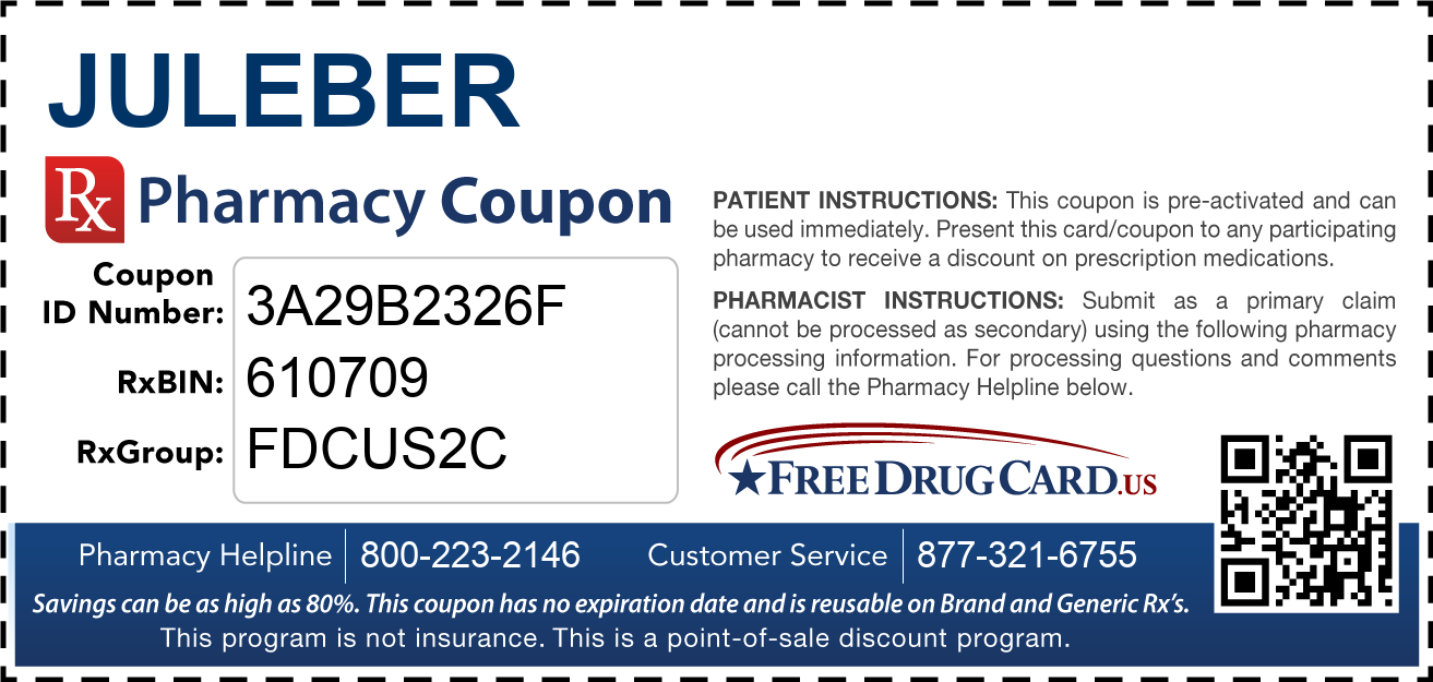 Discount Juleber Pharmacy Drug Coupon