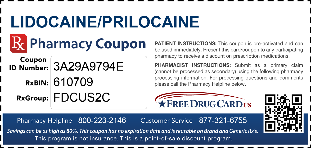 Discount Lidocaine/Prilocaine Pharmacy Drug Coupon
