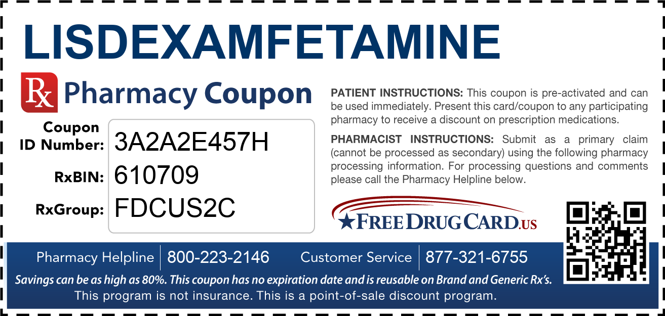 Discount Lisdexamfetamine Pharmacy Drug Coupon