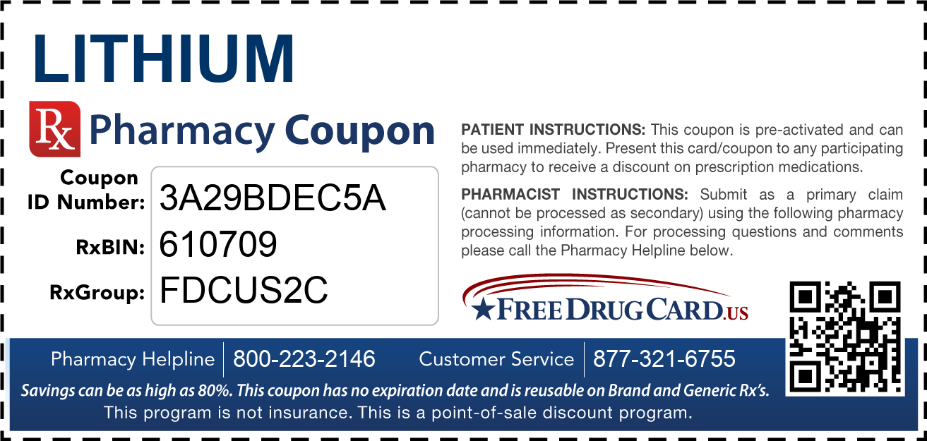 Discount Lithium Pharmacy Drug Coupon