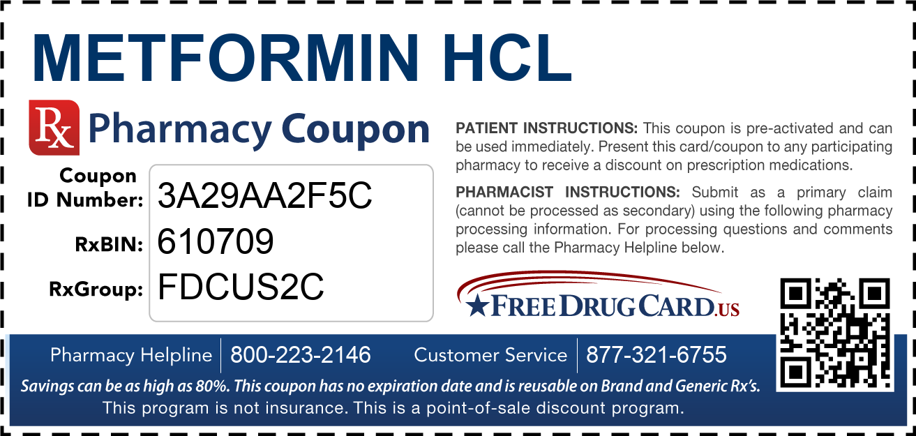 Discount Metformin HCL Pharmacy Drug Coupon