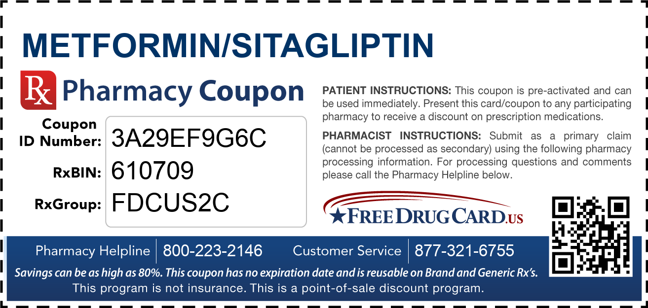 Discount Metformin/Sitagliptin Pharmacy Drug Coupon