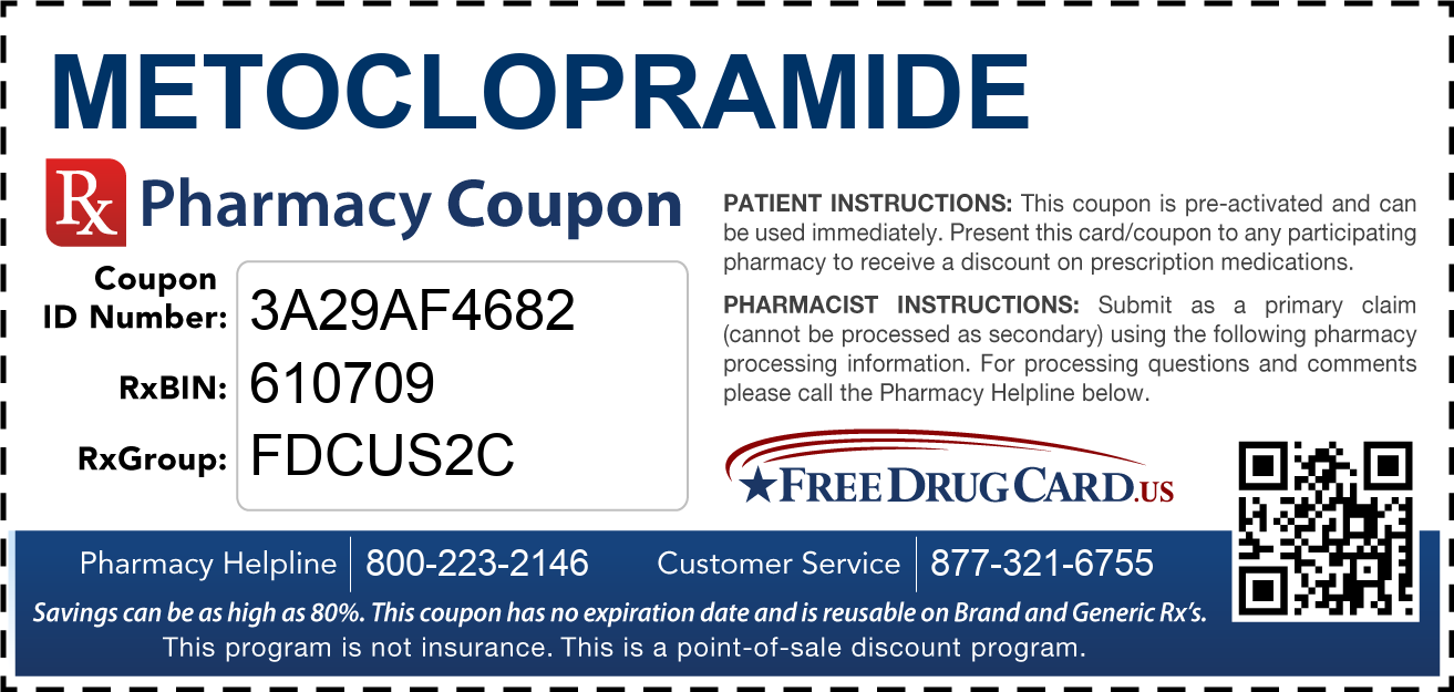 Discount Metoclopramide Pharmacy Drug Coupon