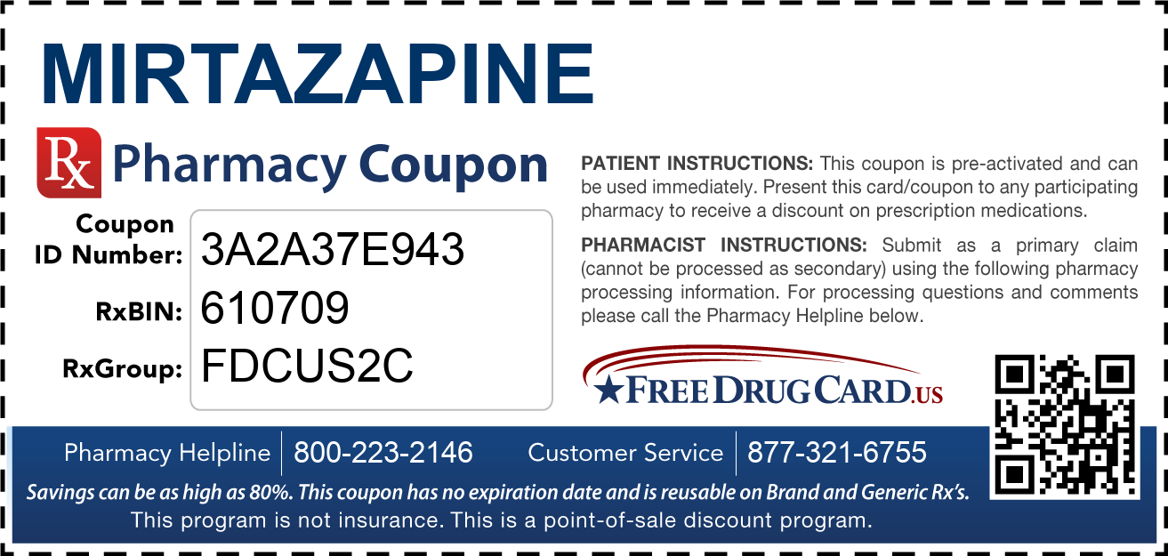 Discount Mirtazapine Pharmacy Drug Coupon