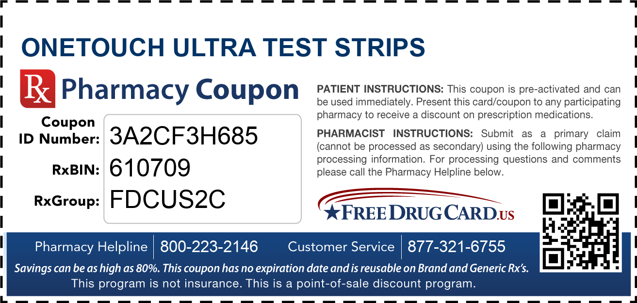 Ultra Test Strips Coupon Free Prescription Savings at