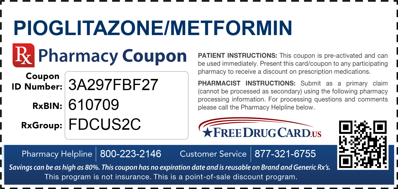 Discount Pioglitazone/Metformin Pharmacy Drug Coupon