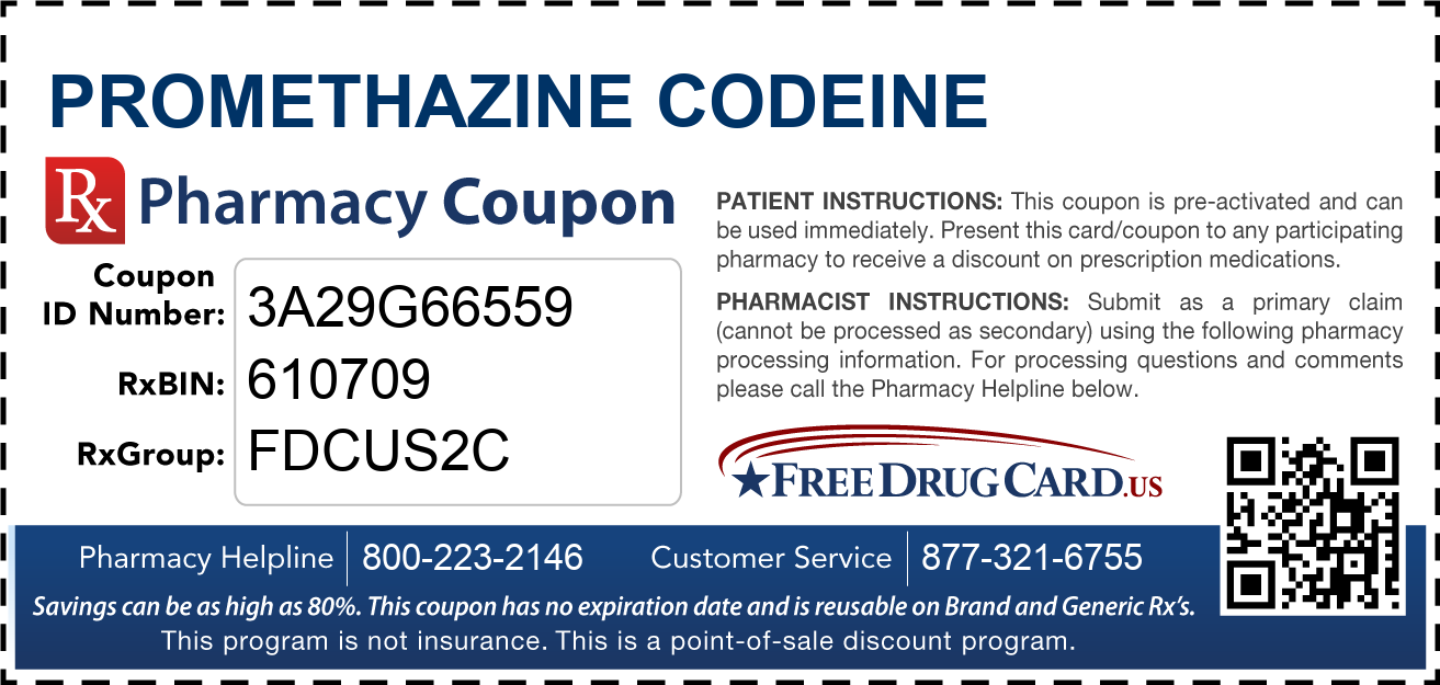 Discount Promethazine Codeine Pharmacy Drug Coupon