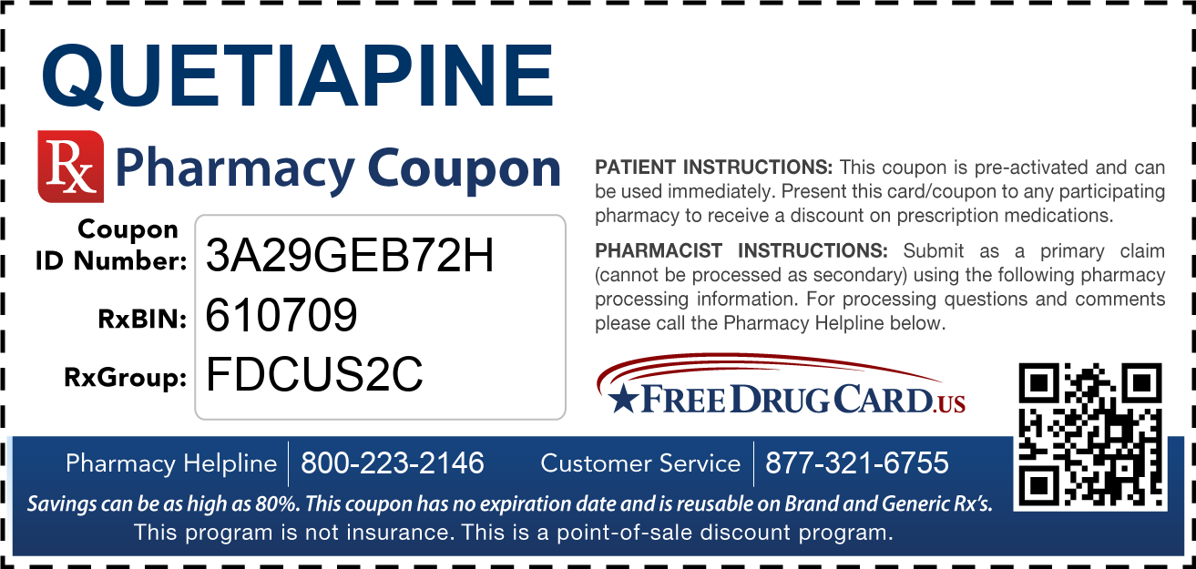 Discount Quetiapine Pharmacy Drug Coupon