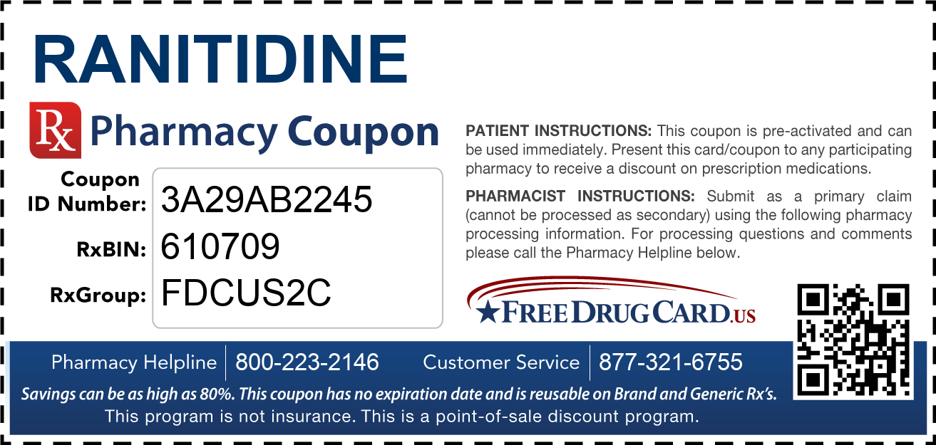 Discount Ranitidine Pharmacy Drug Coupon