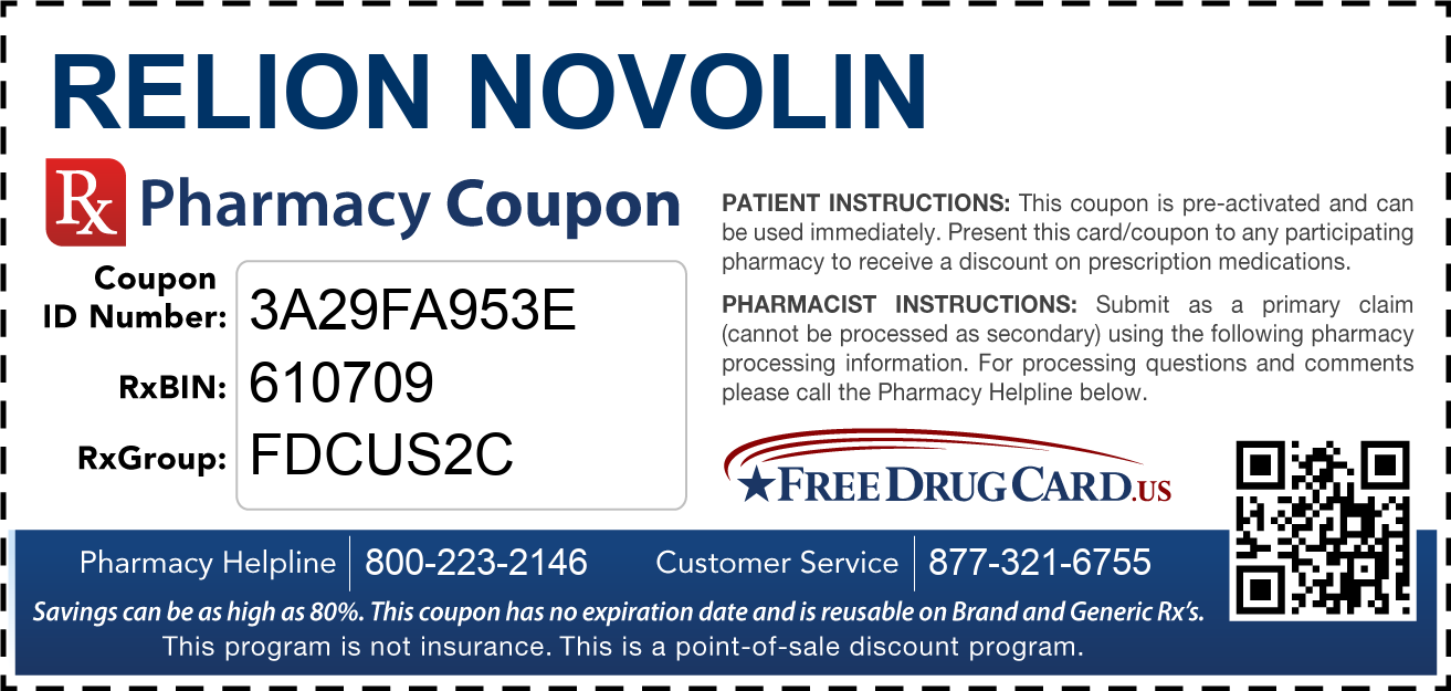 Discount Relion Novolin Pharmacy Drug Coupon