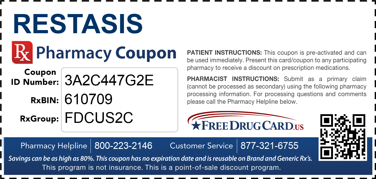 Restasis Coupon Free Prescription Savings At Pharmacies Nationwide