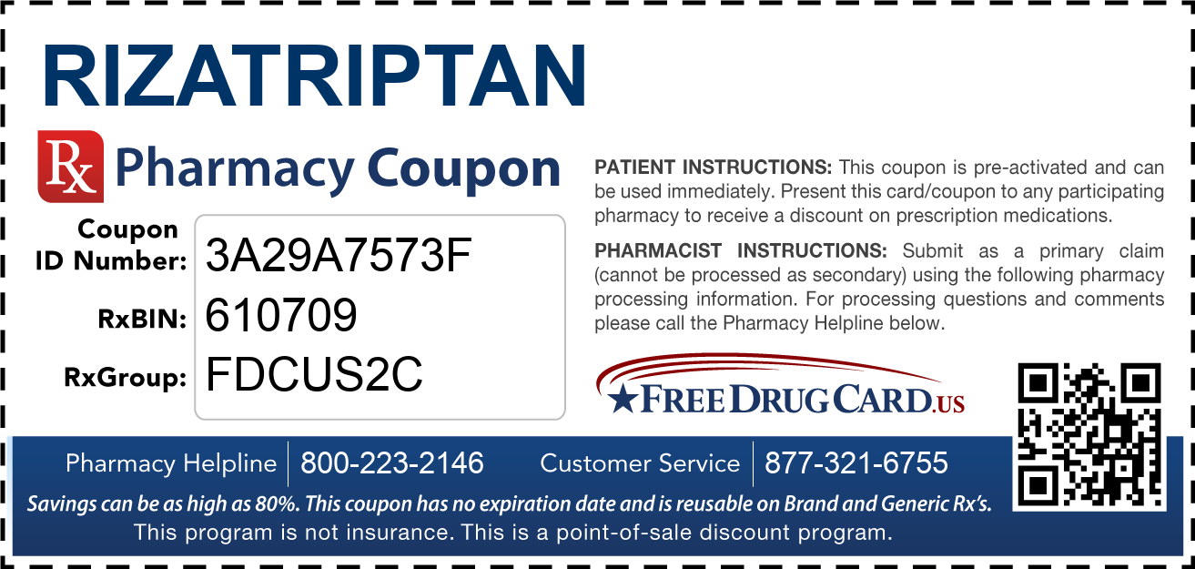 Discount Rizatriptan Pharmacy Drug Coupon