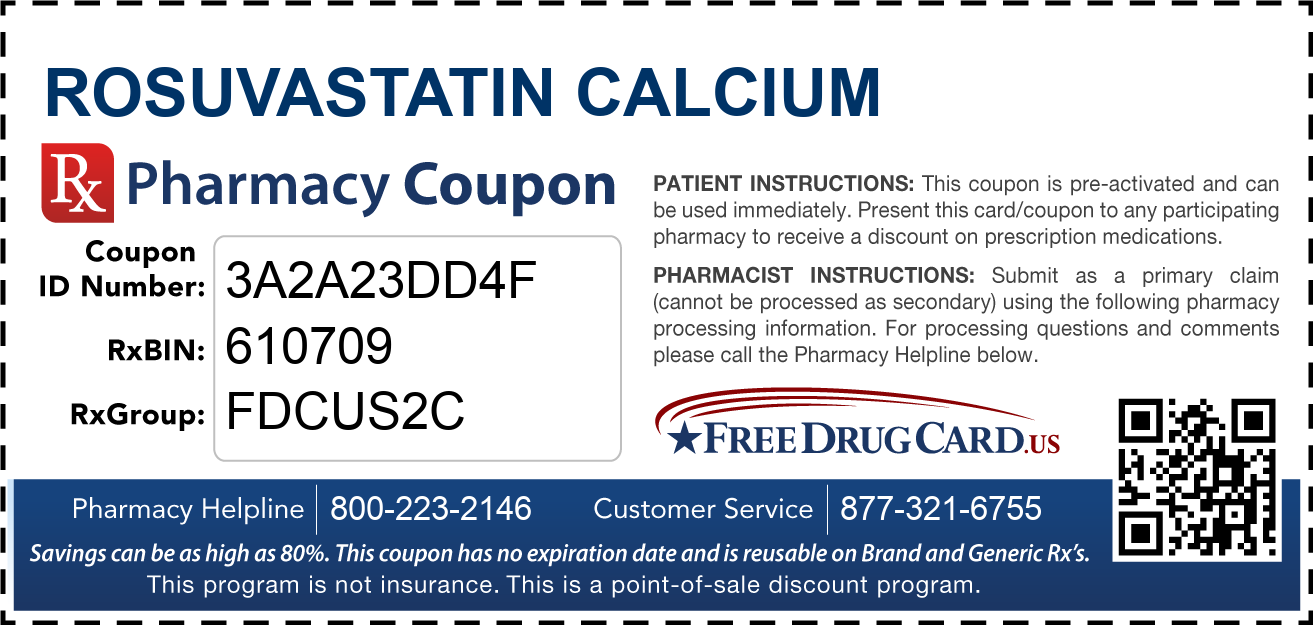 Discount Rosuvastatin Calcium Pharmacy Drug Coupon