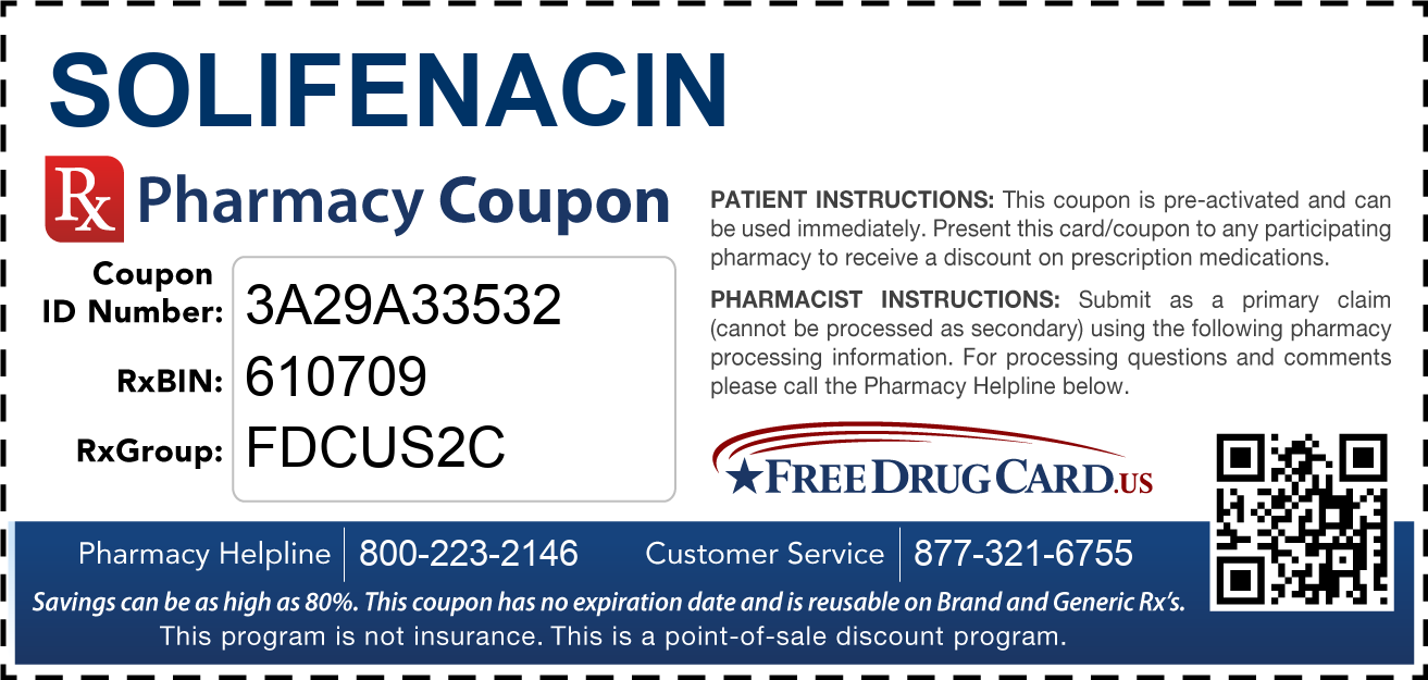 Discount Solifenacin Pharmacy Drug Coupon