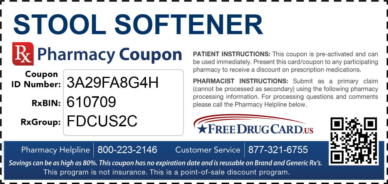 Discount Stool Softener Pharmacy Drug Coupon