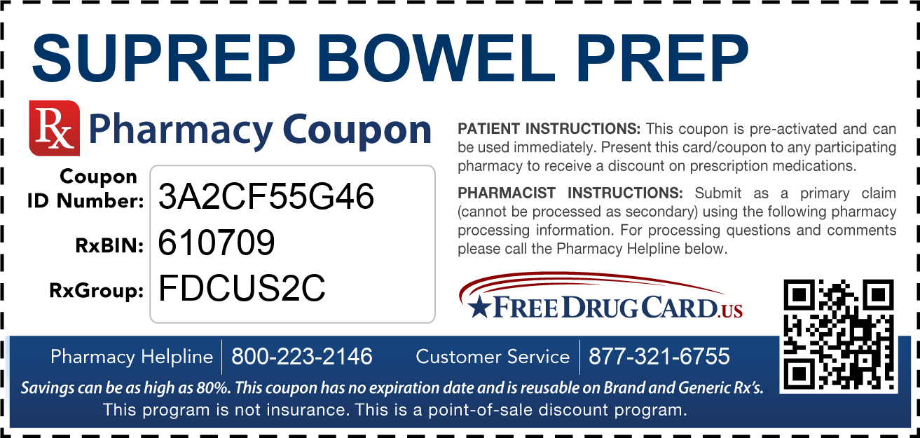 Suprep Bowel Prep Coupon Free Prescription Savings at Pharmacies