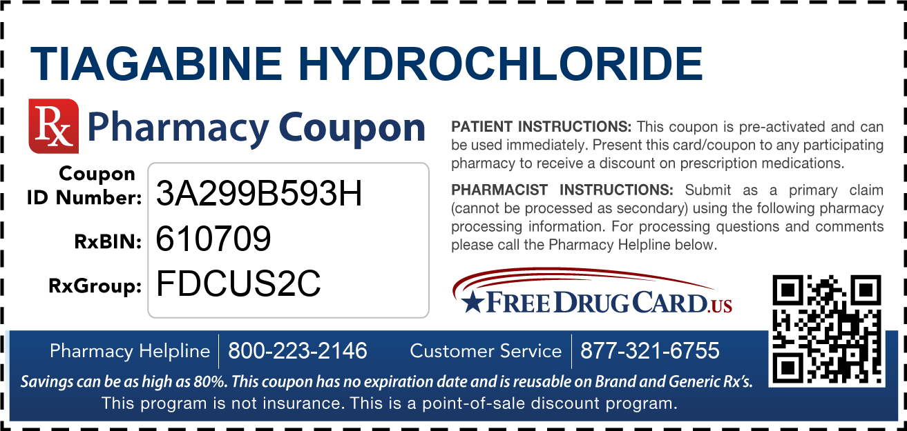 Discount Tiagabine Hydrochloride Pharmacy Drug Coupon