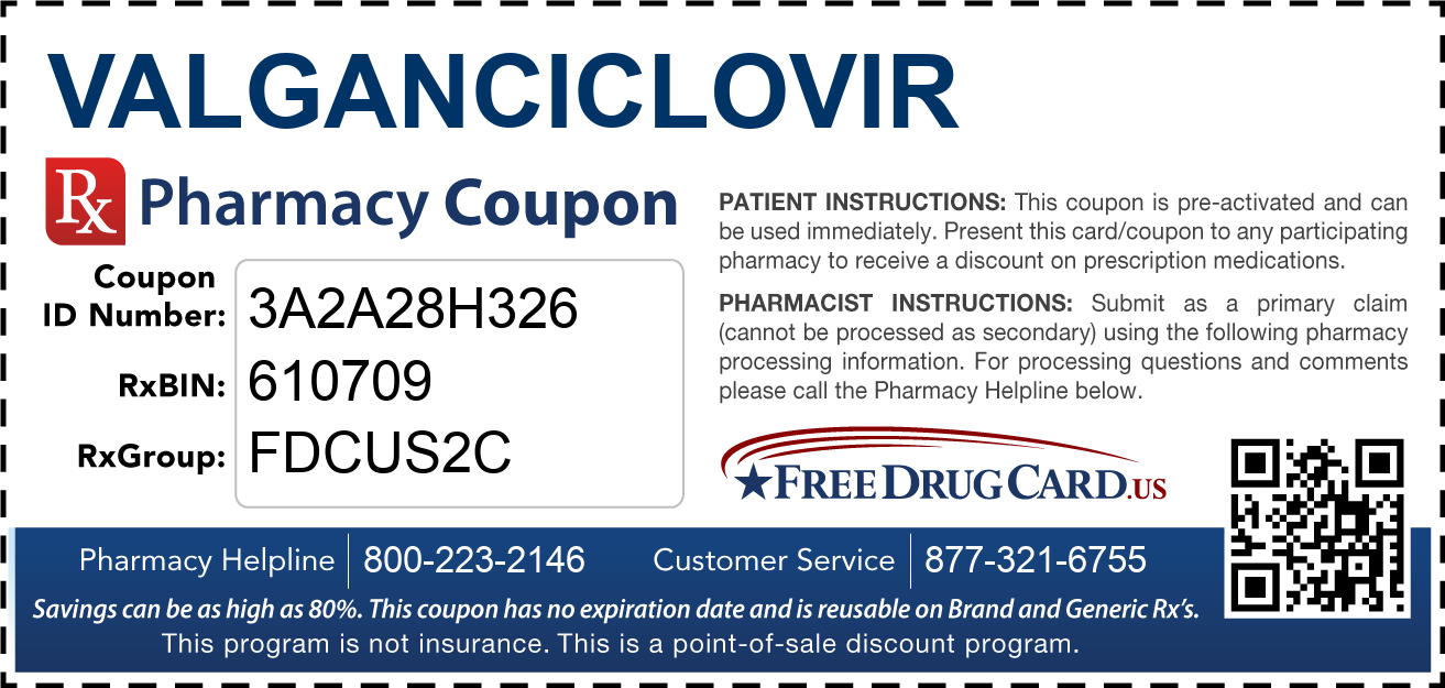 Discount Valganciclovir Pharmacy Drug Coupon